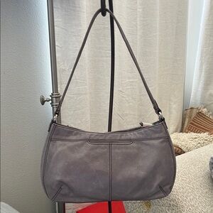 HOBO International Gray Leather Shoulder Bag